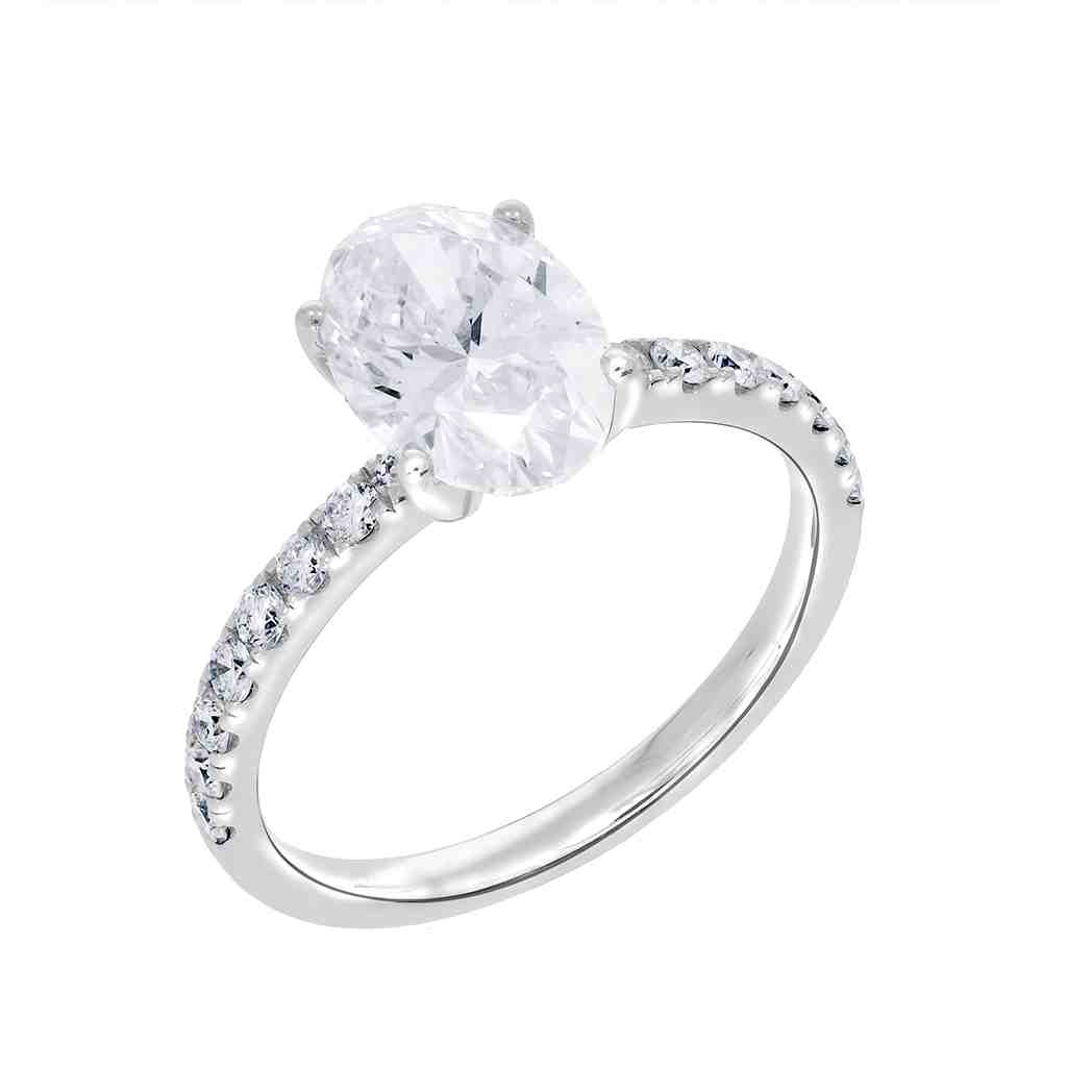 Oval Solitaire  Lab Created Diamond Engagement Ring LR12700AOV2.00